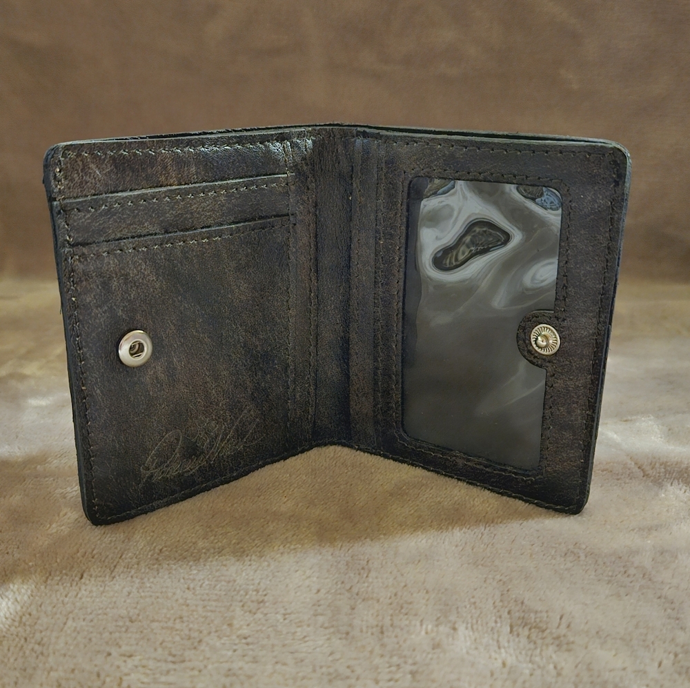Patricia Nash Embossed Leather Wallet - Brown and Turquoise - Picture 8 of 8